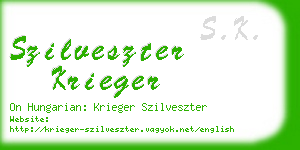 szilveszter krieger business card